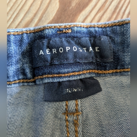 Aero Aeropostale Distressed Skinny Acid Wash Denim Jeans 28x30 - Picture 5 of 8